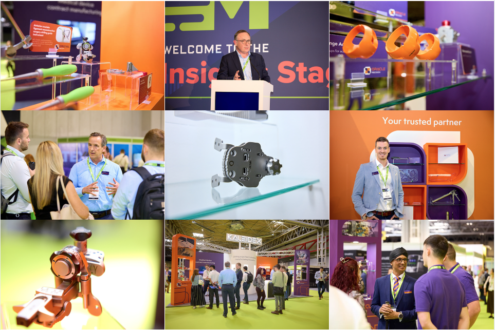 Kaleidex exhibited at Med Tech Innovation Expo showcasing our medical device contract manufacturing expertise